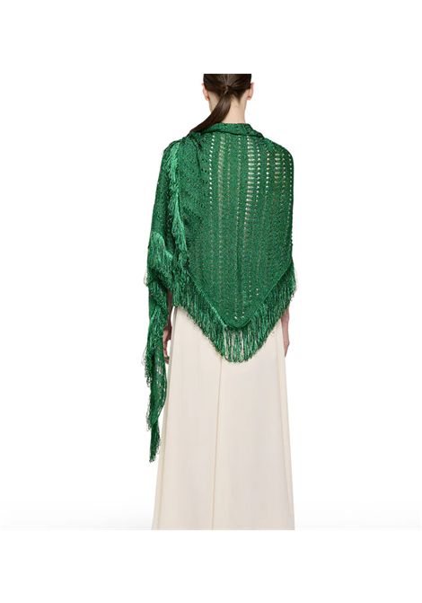 Scialle Simona Corsellini donna SLO0401 Verde lurex traforato frange SIMONA CORSELLINI | Scialle | SLO04010723